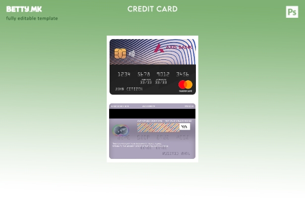 Модерен стил Шаблон за мастер картички на India Axis банка